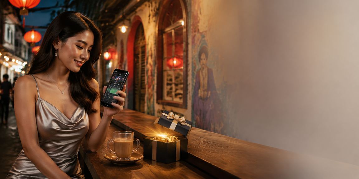 Pemain Penang bermain permainan meja kasino dari telefon bimbit